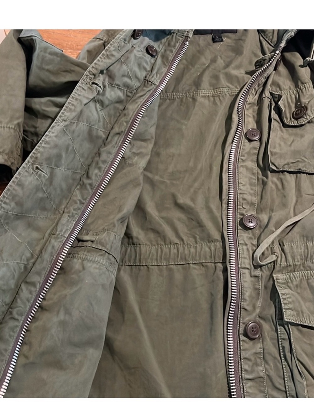 J Crew Olive Utility Jacket - Women's Military-Inspired Coat - Picture 6 of 6